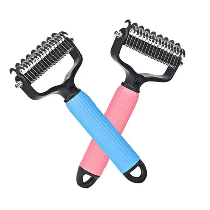 Ultimate Pet Grooming Tool - Double-Sided Detangling Comb for Dogs, Stainless Steel Design for Effective Shedding & Matted Hair Removal, Essential Coat Care Supplies