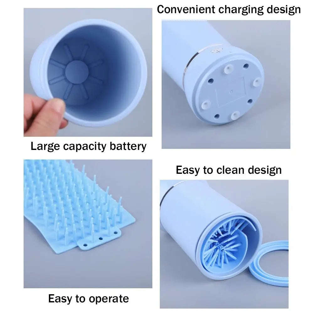 Rechargeable Portable Dog Paw Washer & Massager - Automatic Electric Cleaner for Small to Medium Pets